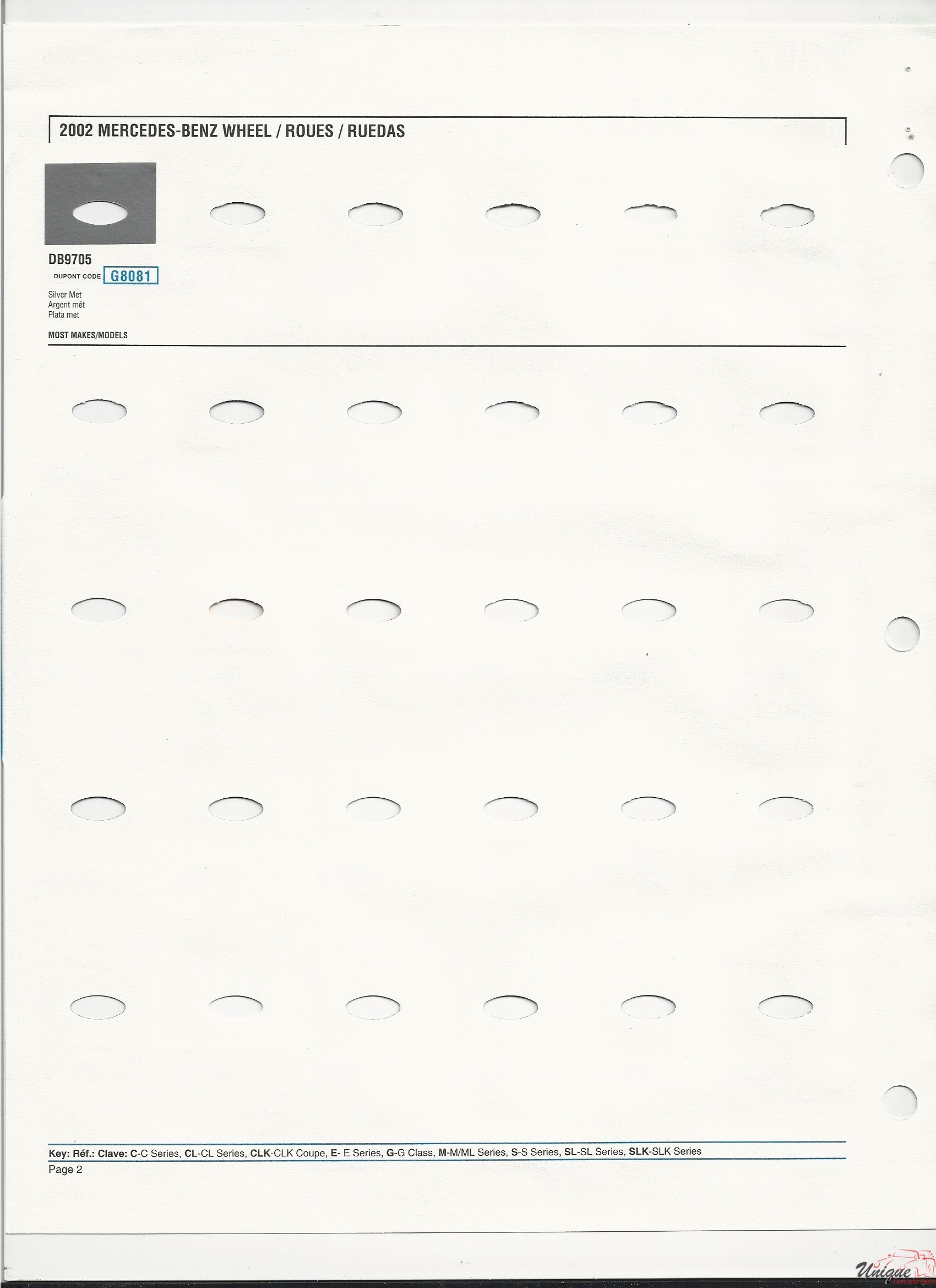 2002 Mercedes-Benz Paint Charts